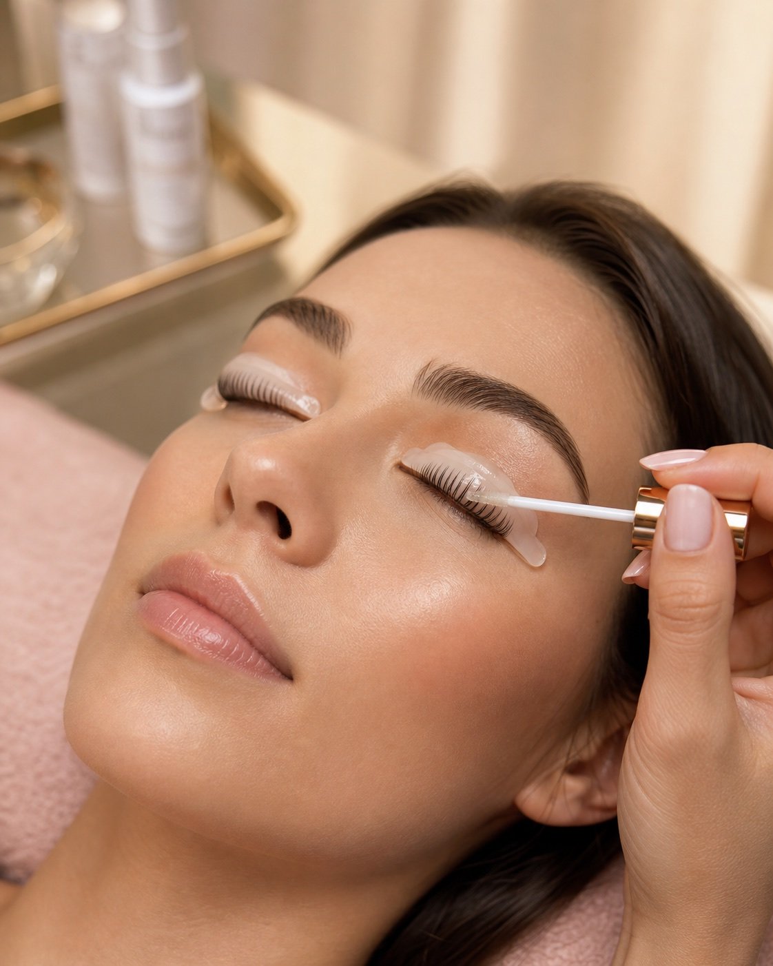 Conditioning serum finish after a lash lift treatment