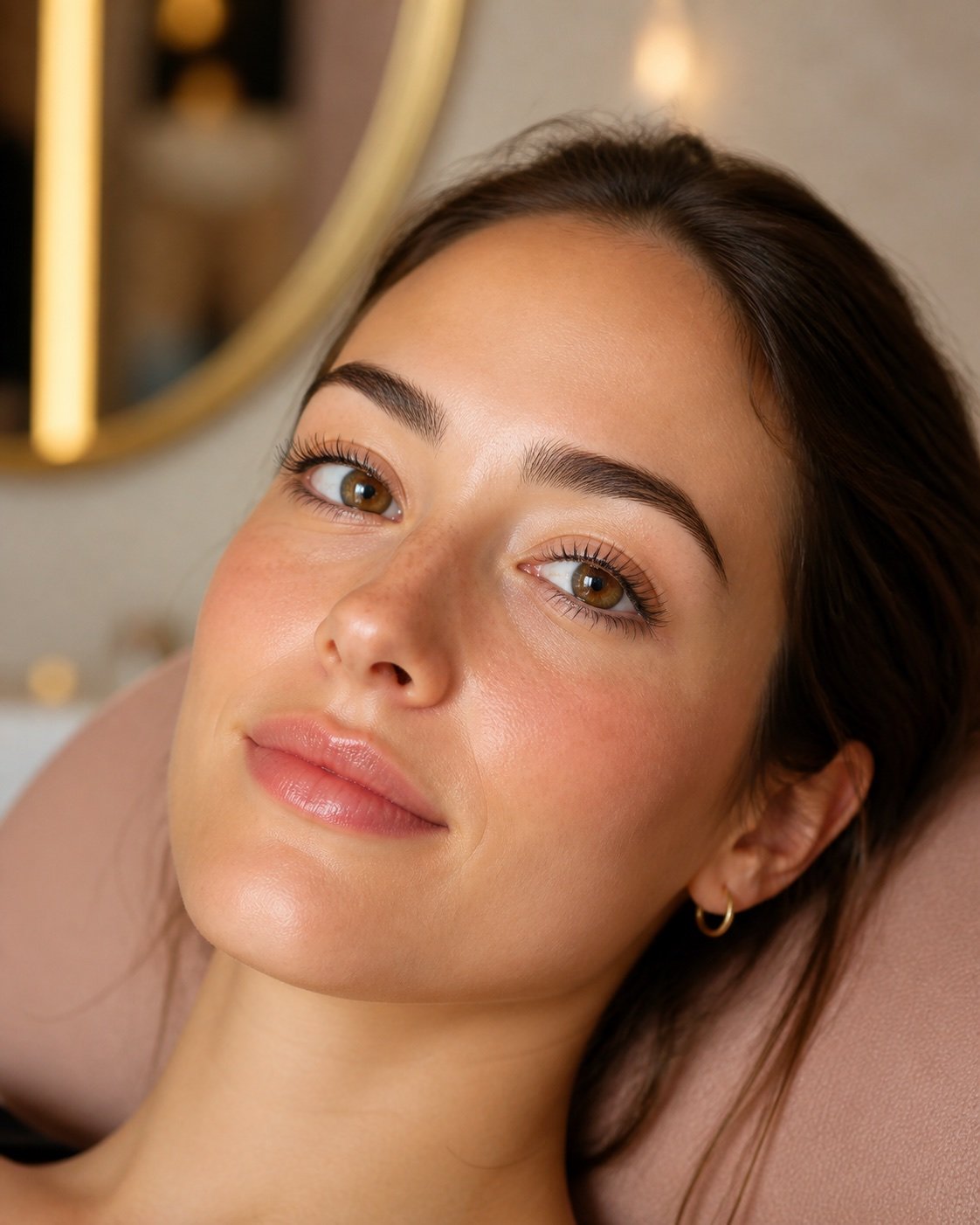 Natural lifted lashes after a lash lift at Plum & Sugar