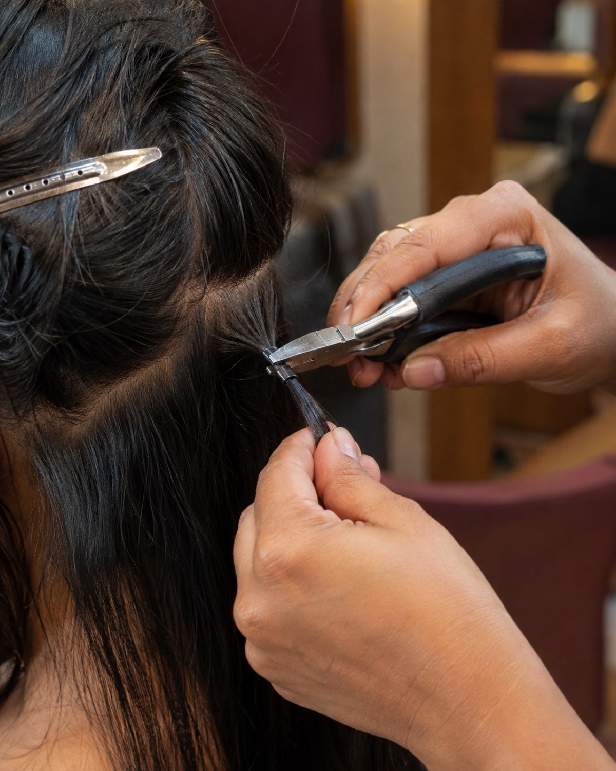 Micro ring extension application, blending and aftercare for Indian hair