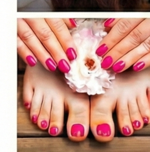 Freshly polished hands and feet with elegant length and shape at Plum & Sugar