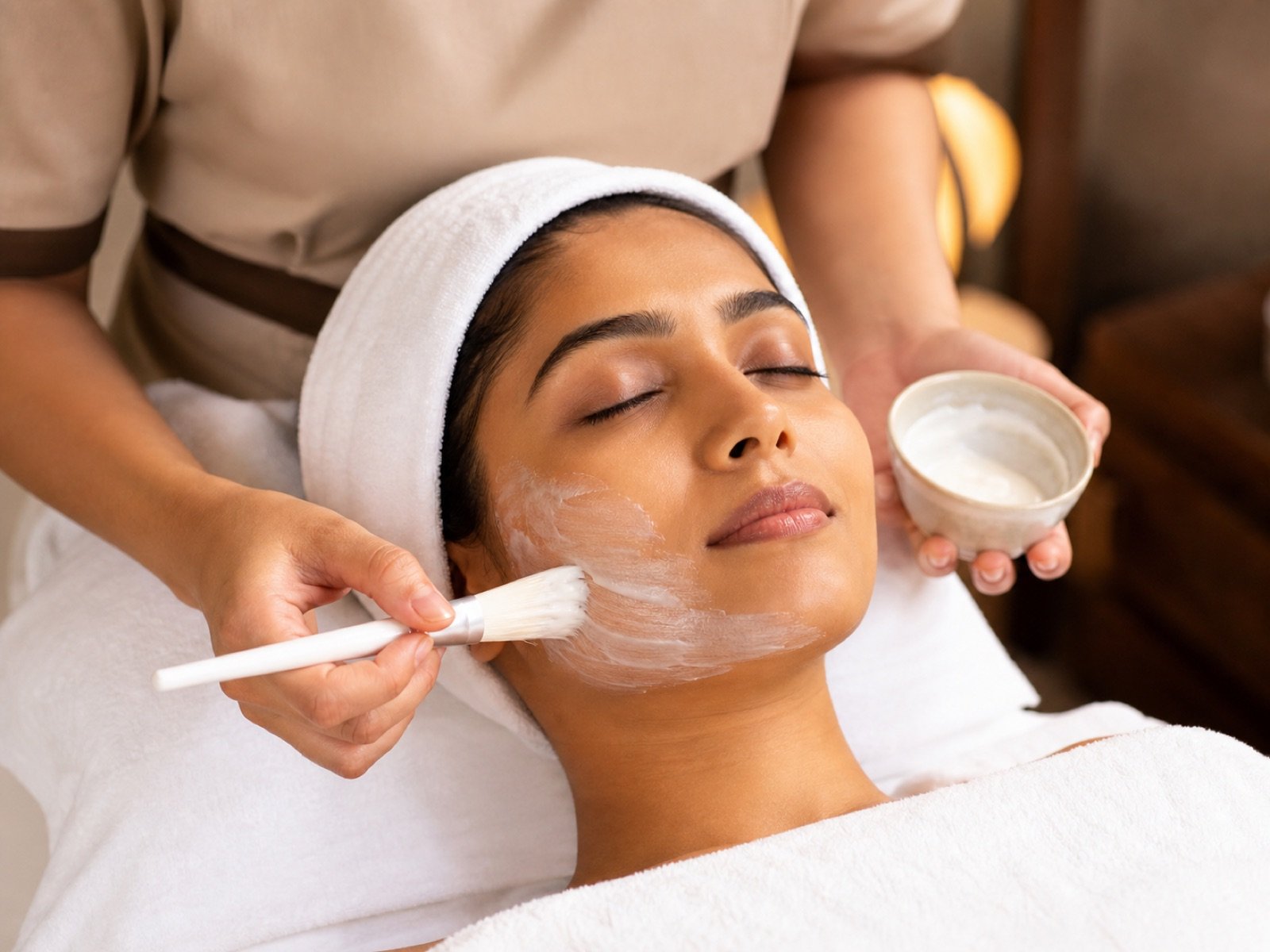 Safe brightening product application on Indian skin
