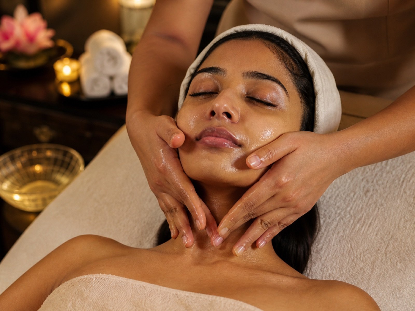 Luxury facial massage for Indian skin