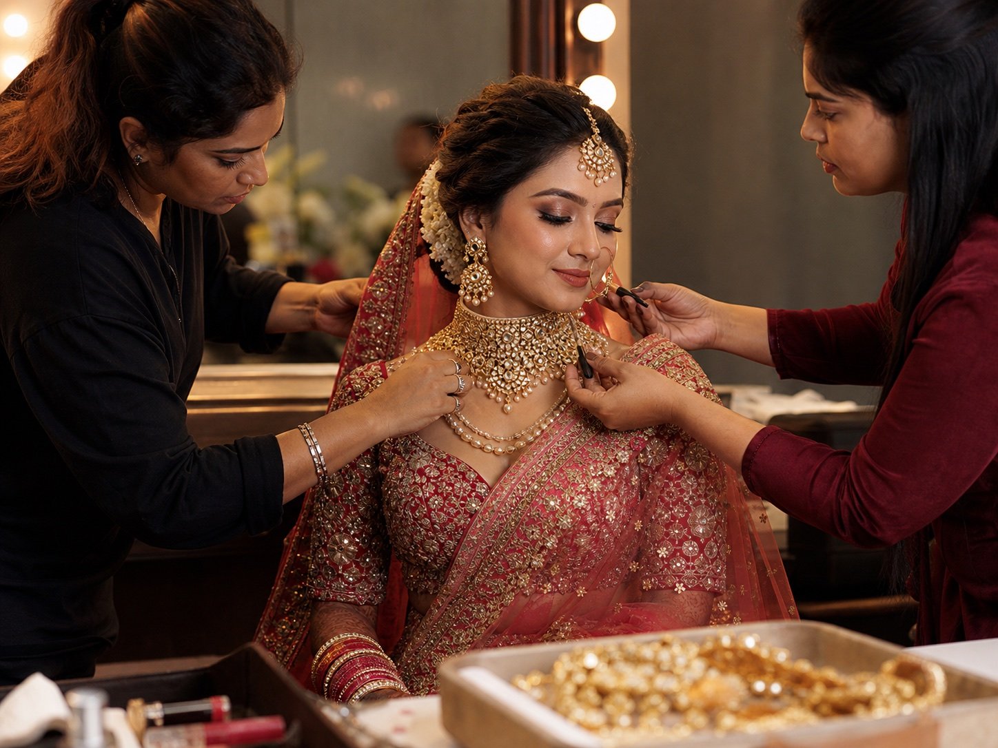 Wedding day styling for Indian bride